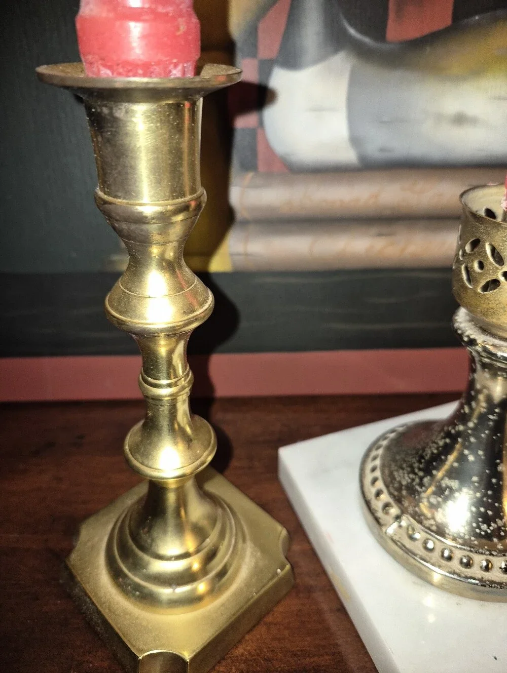 Lot of 3 Vintage  brass candlesticks feature classic designs with sturdy base